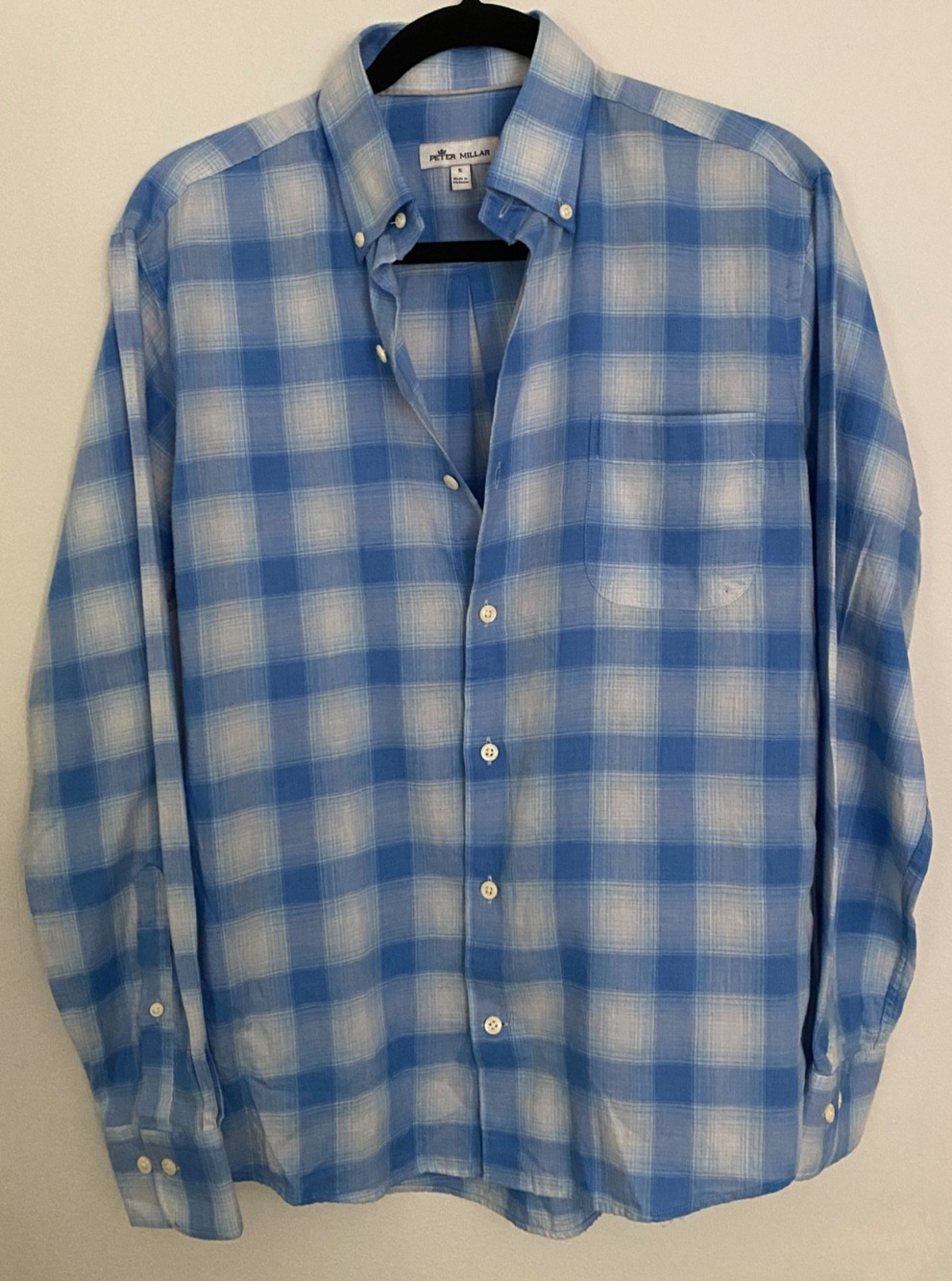 Peter Millar Bar Harbor Performance Flannel Plaid Sport Shirt Modern Heritage S